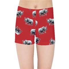 Rhino Pattern Kids Sports Shorts by Valentinaart