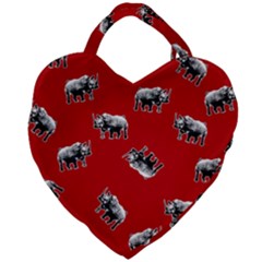 Rhino Pattern Giant Heart Shaped Tote by Valentinaart