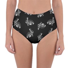 Rabbit Pattern Reversible High-waist Bikini Bottoms by Valentinaart