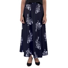 Rabbit Pattern Flared Maxi Skirt by Valentinaart