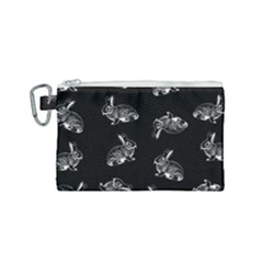 Rabbit Pattern Canvas Cosmetic Bag (small) by Valentinaart