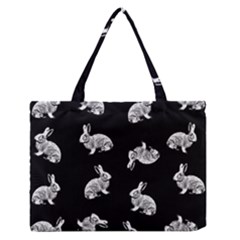 Rabbit Pattern Zipper Medium Tote Bag by Valentinaart