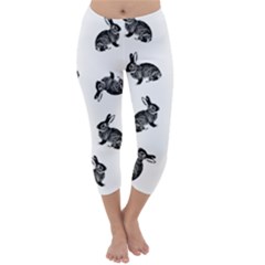 Rabbit Pattern Capri Winter Leggings  by Valentinaart