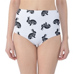 Rabbit Pattern High-waist Bikini Bottoms by Valentinaart