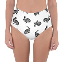 Rabbit Pattern Reversible High-waist Bikini Bottoms by Valentinaart