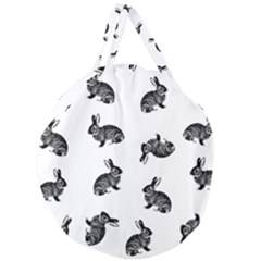 Rabbit Pattern Giant Round Zipper Tote by Valentinaart