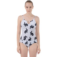 Rabbit Pattern Cut Out Top Tankini Set by Valentinaart