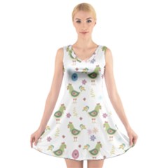 Easter Pattern V-neck Sleeveless Skater Dress by Valentinaart