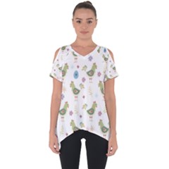 Easter Pattern Cut Out Side Drop Tee by Valentinaart