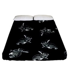 Rabbit Pattern Fitted Sheet (california King Size) by Valentinaart