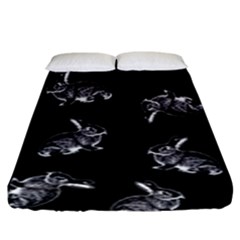 Rabbit Pattern Fitted Sheet (king Size) by Valentinaart