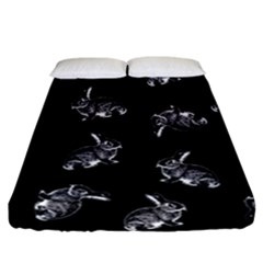 Rabbit Pattern Fitted Sheet (california King Size) by Valentinaart