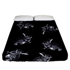 Rabbit Pattern Fitted Sheet (queen Size) by Valentinaart