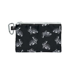 Rabbit Pattern Canvas Cosmetic Bag (small) by Valentinaart