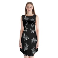 Rabbit Pattern Sleeveless Chiffon Dress  