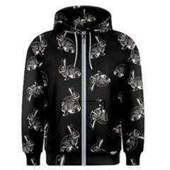 Rabbit pattern Men s Zipper Hoodie