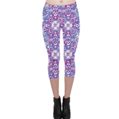 Cracked Oriental Ornate Pattern Capri Leggings  by dflcprints