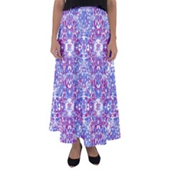 Cracked Oriental Ornate Pattern Flared Maxi Skirt by dflcprints