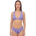 Cracked Oriental Ornate Pattern Double Strap Halter Bikini Set View1