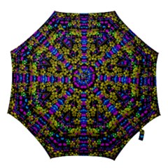 Flowers In The Most Beautiful  Dark Hook Handle Umbrellas (medium) by pepitasart