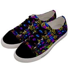 Flowers In The Most Beautiful  Dark Men s Low Top Canvas Sneakers by pepitasart