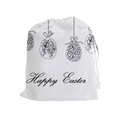 Easter Eggs Drawstring Pouches (extra Large) by Valentinaart