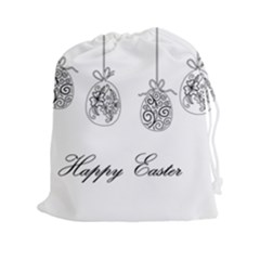 Easter Eggs Drawstring Pouches (xxl) by Valentinaart