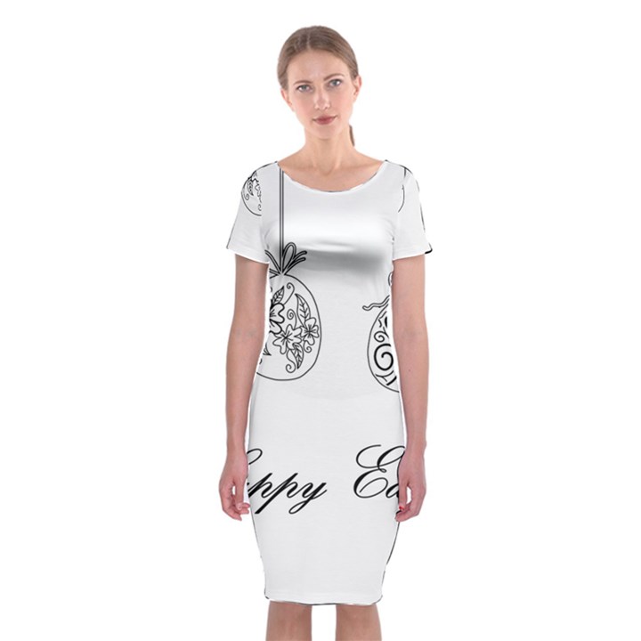 Easter eggs Classic Short Sleeve Midi Dress