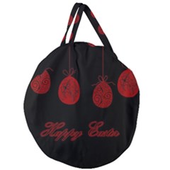 Easter Eggs Giant Round Zipper Tote