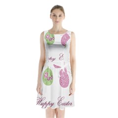 Easter Eggs Sleeveless Waist Tie Chiffon Dress by Valentinaart