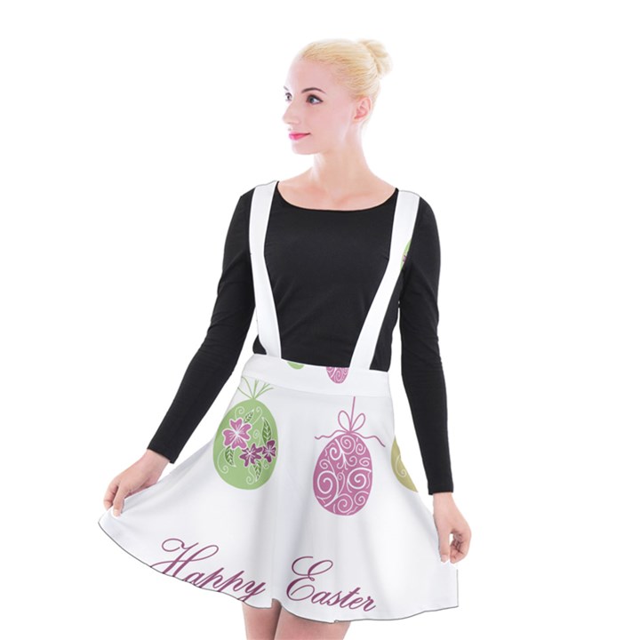 Easter eggs Suspender Skater Skirt