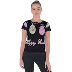 Easter Eggs Short Sleeve Sports Top  by Valentinaart