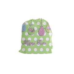 Easter Eggs Drawstring Pouches (small)  by Valentinaart