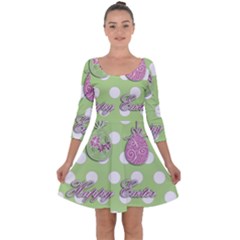 Easter Eggs Quarter Sleeve Skater Dress by Valentinaart