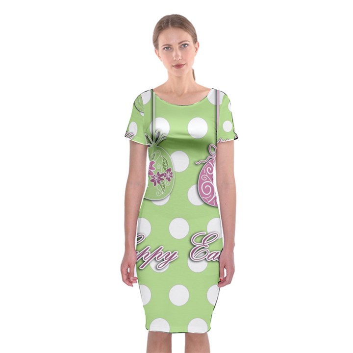 Easter eggs Classic Short Sleeve Midi Dress