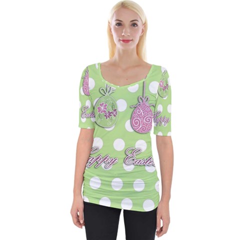 Easter Eggs Wide Neckline Tee by Valentinaart