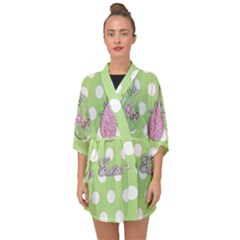 Easter Eggs Half Sleeve Chiffon Kimono