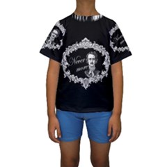 Edgar Allan Poe  - Never More Kids  Short Sleeve Swimwear by Valentinaart