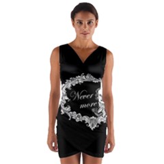 Edgar Allan Poe  - Never More Wrap Front Bodycon Dress by Valentinaart