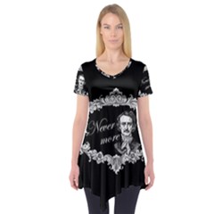 Edgar Allan Poe  - Never More Short Sleeve Tunic  by Valentinaart