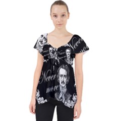 Edgar Allan Poe  - Never More Lace Front Dolly Top by Valentinaart