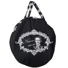 Edgar Allan Poe  - Never More Giant Round Zipper Tote by Valentinaart