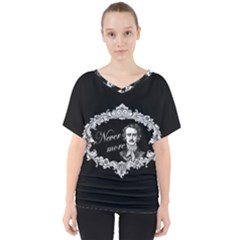 Edgar Allan Poe  - Never More V-neck Dolman Drape Top