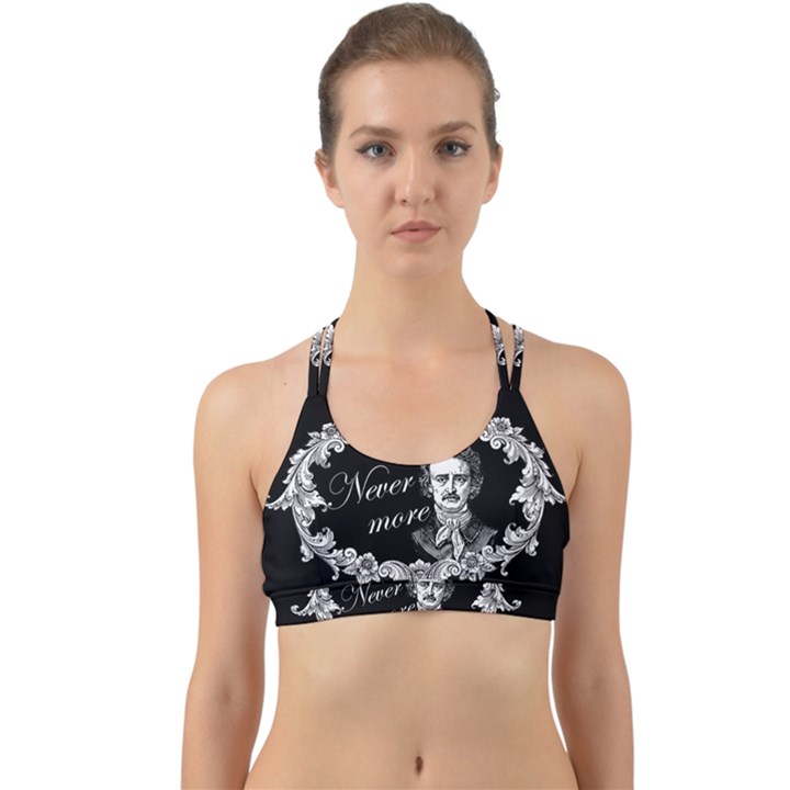 Edgar Allan Poe  - Never More Back Web Sports Bra