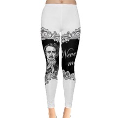 Edgar Allan Poe  - Never More Leggings  by Valentinaart