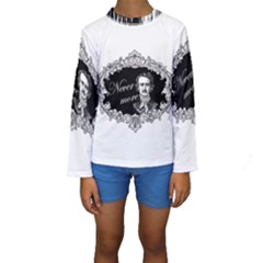 Edgar Allan Poe  - Never More Kids  Long Sleeve Swimwear by Valentinaart