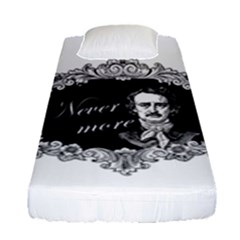 Edgar Allan Poe  - Never More Fitted Sheet (single Size) by Valentinaart