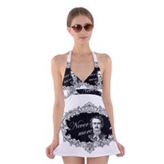 Edgar Allan Poe  - Never More Halter Dress Swimsuit  by Valentinaart