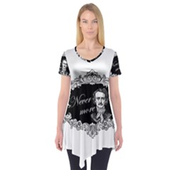 Edgar Allan Poe  - Never More Short Sleeve Tunic  by Valentinaart