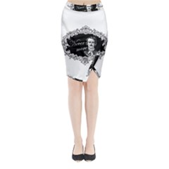 Edgar Allan Poe  - Never More Midi Wrap Pencil Skirt by Valentinaart